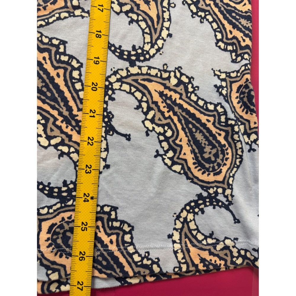 CHICO'S Womens Blue Paisley Short Sleeve Top Sz 3/XL Boho Coastal Breathable - Picture 8 of 10
